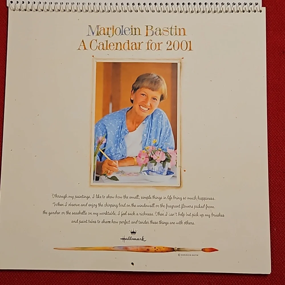 Marjolein Bastin Hallmark @2001 calendar UNUSED Nature's Sketchbook art craft